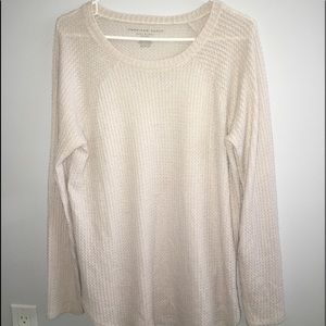 Cream waffle knit sweater
